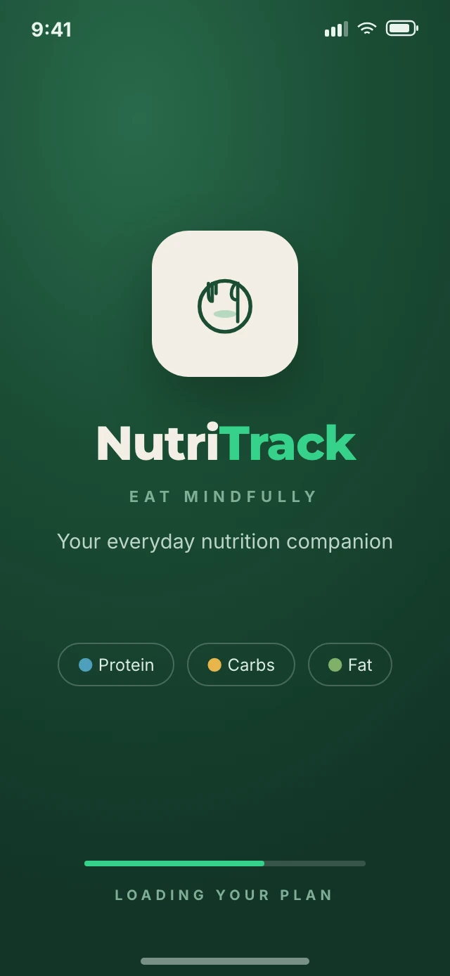 NutriTrack app splash screen
